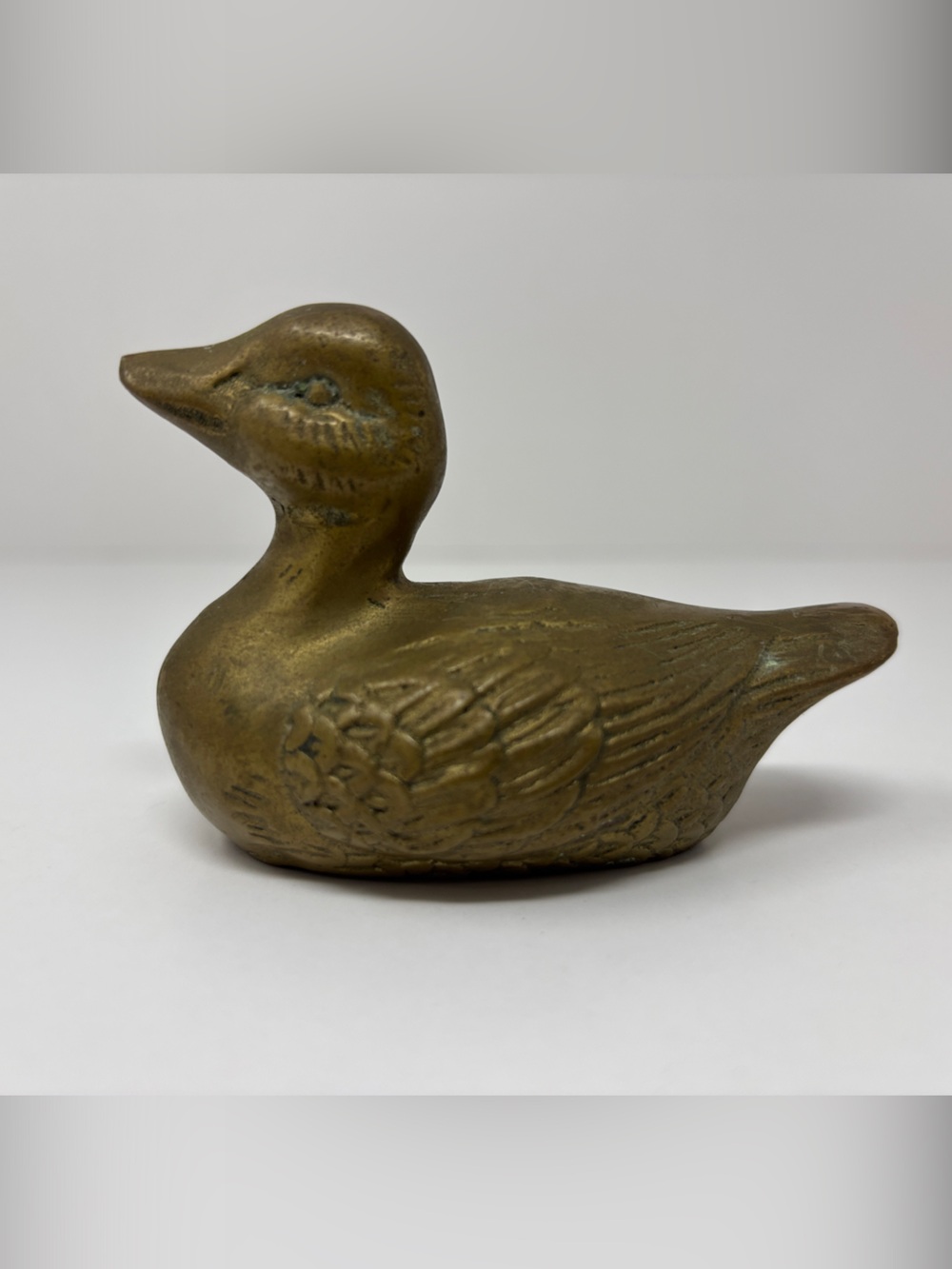 Vintage Brass Duck Small Paperweight Figurine Home Decor